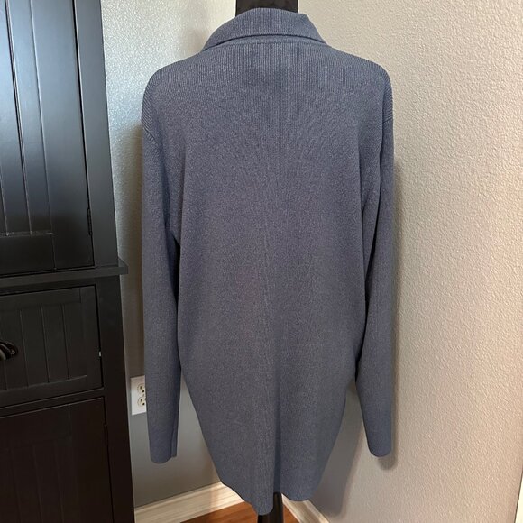 Worthington Womens Tall Large Blue Button Up Cardigan Sweater Long Sleeve Retro - Picture 3 of 7